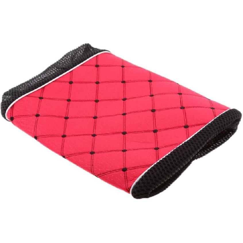 Red Motorcycle Scooter Moped Seat Cover Anti-Slip Cushion Pad PU Leather Waterproof, M/L/XL, M