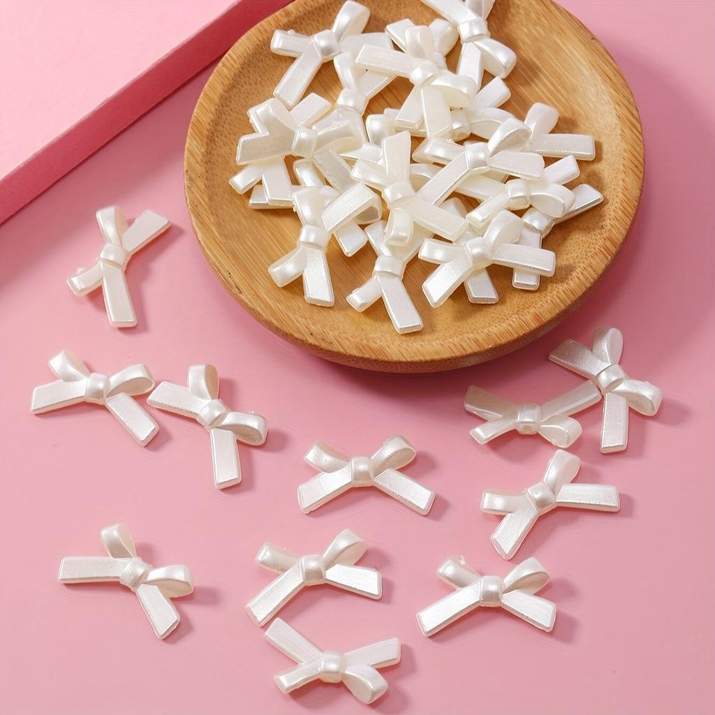 4050Pcs Abs Faux Pearl-Colored Bow Tie Shaped Beads For Jewelry Making Diy Bracelet Necklace Key Chain Accessories