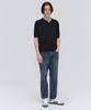 EZIO Open Collar Half Knit_Black