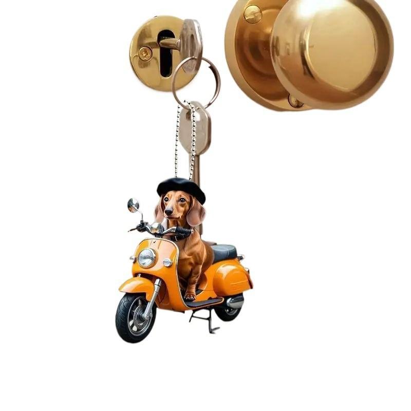 Dog Acrylic Vibrant Car Accessory Cute Rearview Mirror Pendant For Car Interior Decor