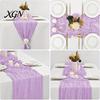 Rustic Wedding Table Decor Cheesecloth Runner, Sheer Boho Dining Heat Resistant Runner Centerpiece for Bridal Shower Baby Modern Events