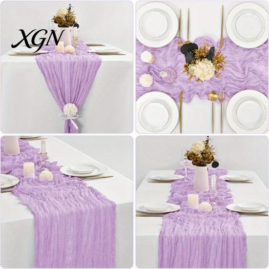 Rustic Wedding Table Decor Cheesecloth Runner, Sheer Boho Dining Heat Resistant Runner Centerpiece for Bridal Shower Baby Modern Events