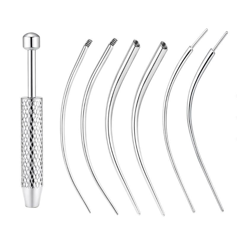 Piercing Kugel Greifer Werkzeug Kits Edelstahl Flachrücken Ohrringe Applikator mit Gewinde/Gewindelosen Einsetzstiften