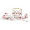 Porcelain Tea Set, British Floral Teapot with Tea Cups, Women Tea Party Set for 6