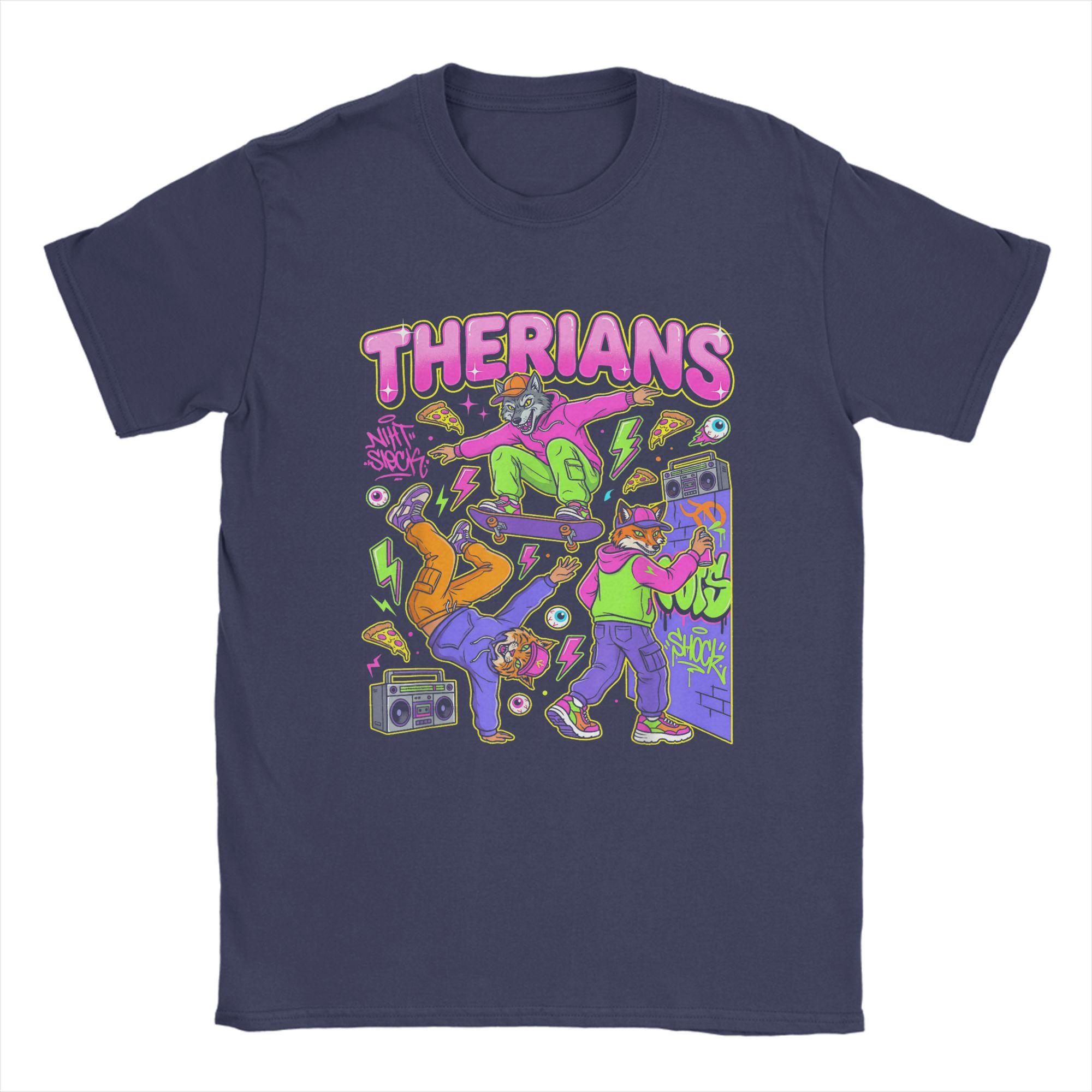 

Therians Urban Street Art Skateboarding Breakdance Therian Unisexs T Shirts Tees Short Sleeve O Neck TShirt 100 Cotton Tops 4XL
