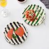 Colorful Ceramic 6inch Striped Plates – Handcrafted Dinnerware for Kitchen, Home Decor, Dessert, Salad, Party Use