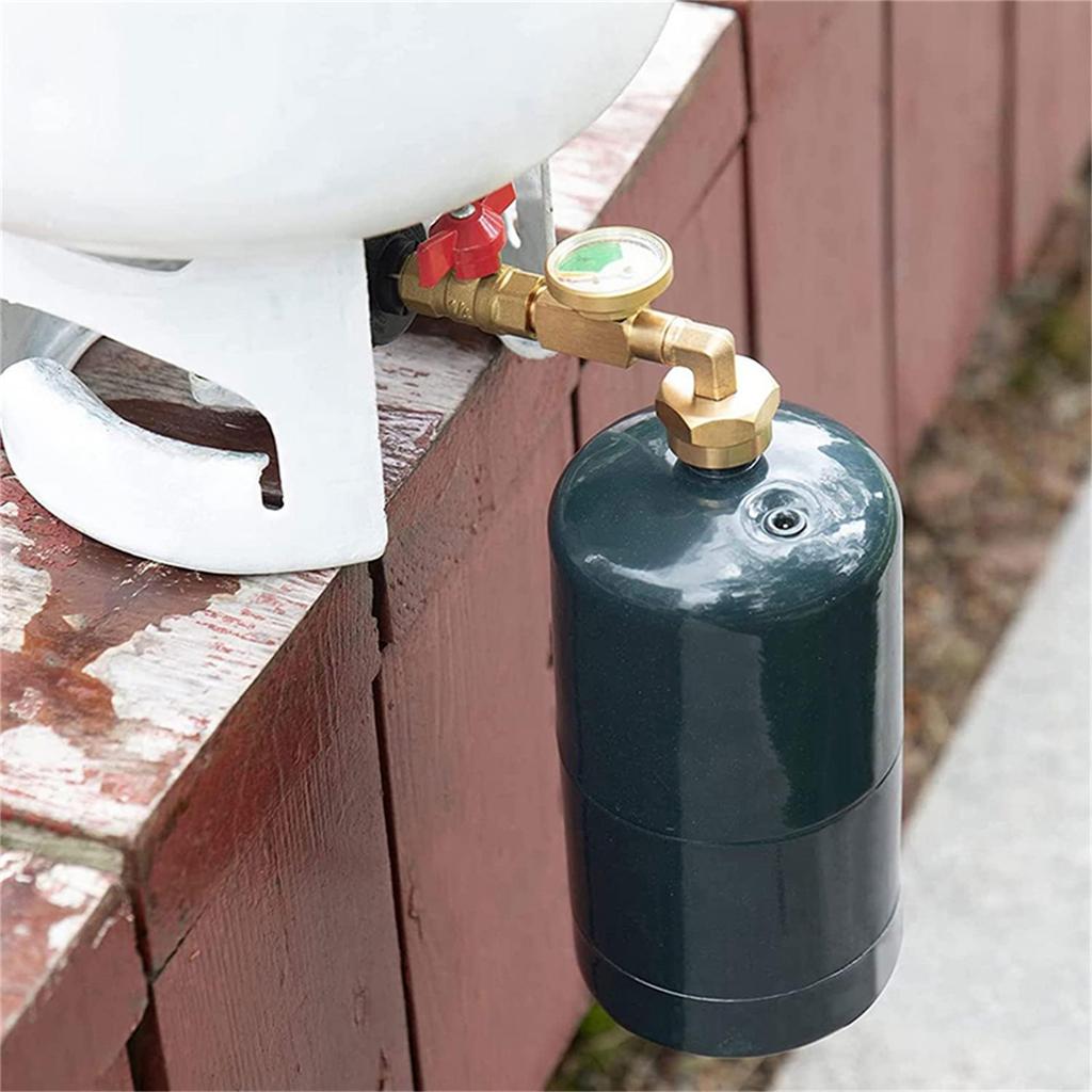 Efficient Propane Bottle Inflator with Pressure Gauge Propane Adapter Durable Adapter Perfect for BBQ and Camping