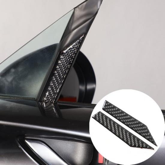 Carbon Front Triangular Window Divider Trim Sticker For Mazda MX-5 Miata 16-23