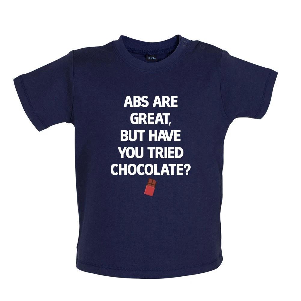 Abs Are Great, Chocolate? - Baby Kids Boys Girls Unisex T-Shirt / Babygrow - Choc Chocs Love Gym Funny 150