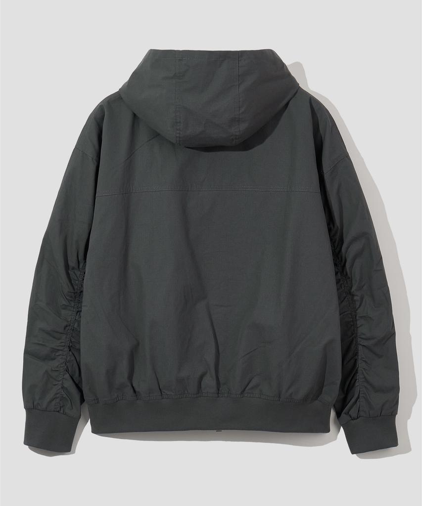Agod Bio-Washed Ripstop Hooded Jacket [Charcoal]