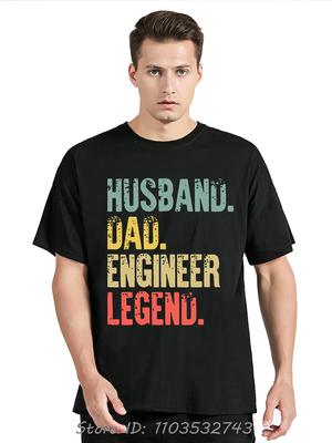 T-shirt Rétro Drôle Mari Papa Ingénieur Légende Pour Vêtements Homme T-shirt en Coton Graphique Rétro T-shirt de Fitness Cadeaux pour Père