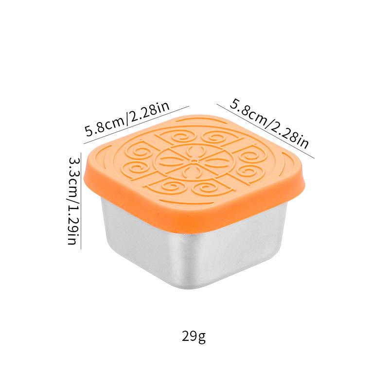 

Stainless Steel Sauce Cup with Silicone Lid - Leak-Proof Dipping Dish for Home Kitchen.