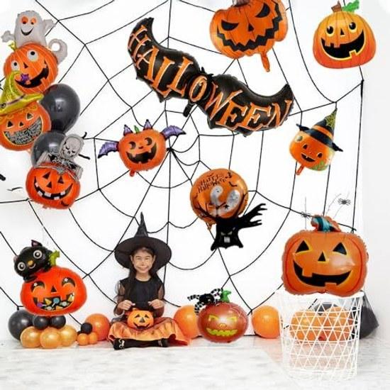 Charming Club Halloween Decorations Balloons Large Size Aluminum 12 Pieces Wall Ornaments Decor Atmosphere Maker Party Cultural Festival Event Extra