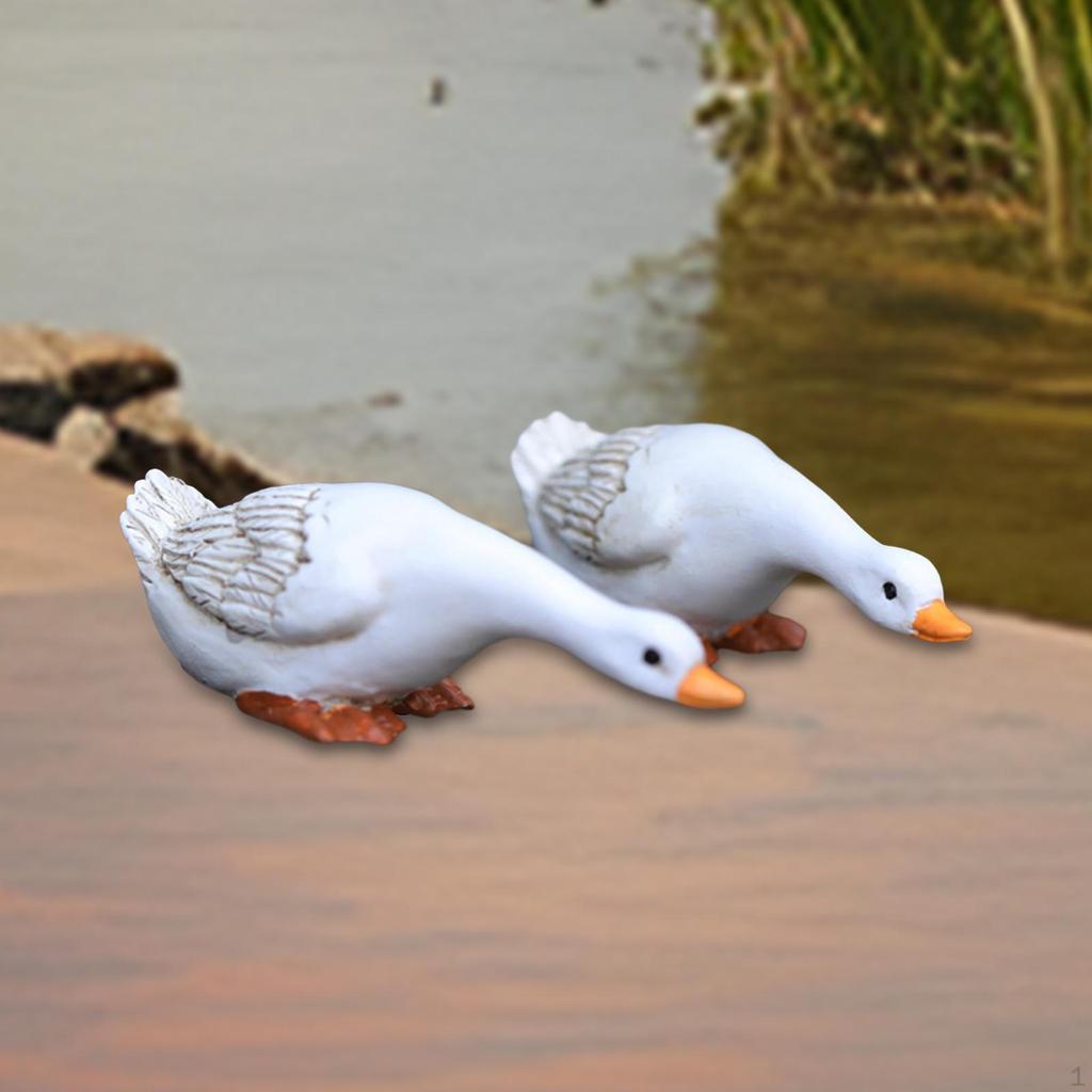 Cute Duck Resin Garden Statue Backyard Pond Ducks Decoration Crafts Animal Figurine Outdoor