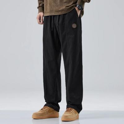Elegante Ropa Exterior Nuevos Pantalones Casuales Pantalones Sueltos Versátiles Pantalones de Trabajo Rectos de Moda para Hombre