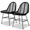 Day and Night - Day and Night Dining Chairs 2 Units Black Natural Rattan