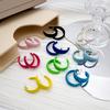 C-Shaped Earrings Women'S Leather Woven Circles Multi-Color Earrings Fashion Personality Design Sense