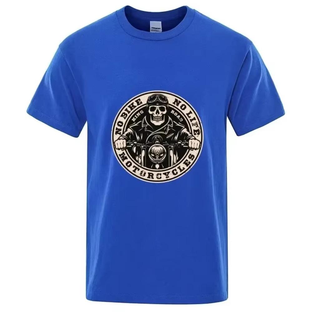 Lebka Tričko s krátkým rukávem Motorkářský závislák Píst Hip Hop Bavlněné tričko Pánské tričko Cool trička Harajuku Móda Streetwear
