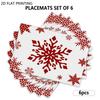 4pcs/6pcs Red Snowflake Placemats Suitable for Dining Table Decor, Christmas Table Mats with Snowflake Pattern, Rectangular Kitchen & Restaurant Table