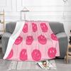 Preppy School Supplies , Pink , Aesthetic , Smile Face , Preppy Aesthetic For Home Sofa Bed Camping Car Plane Travel Portable