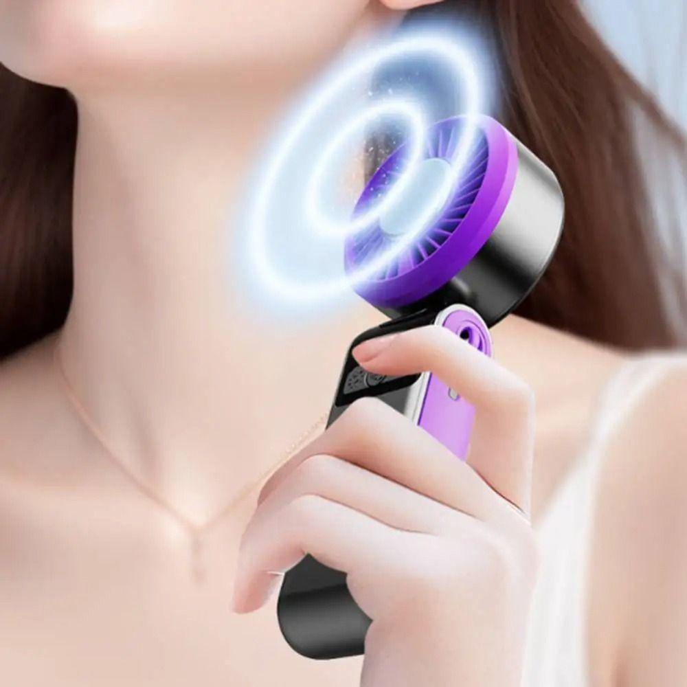 Lightweight Construction Handheld Fan Soft Ambient Light Portable Folding Fan  Convenient Carry