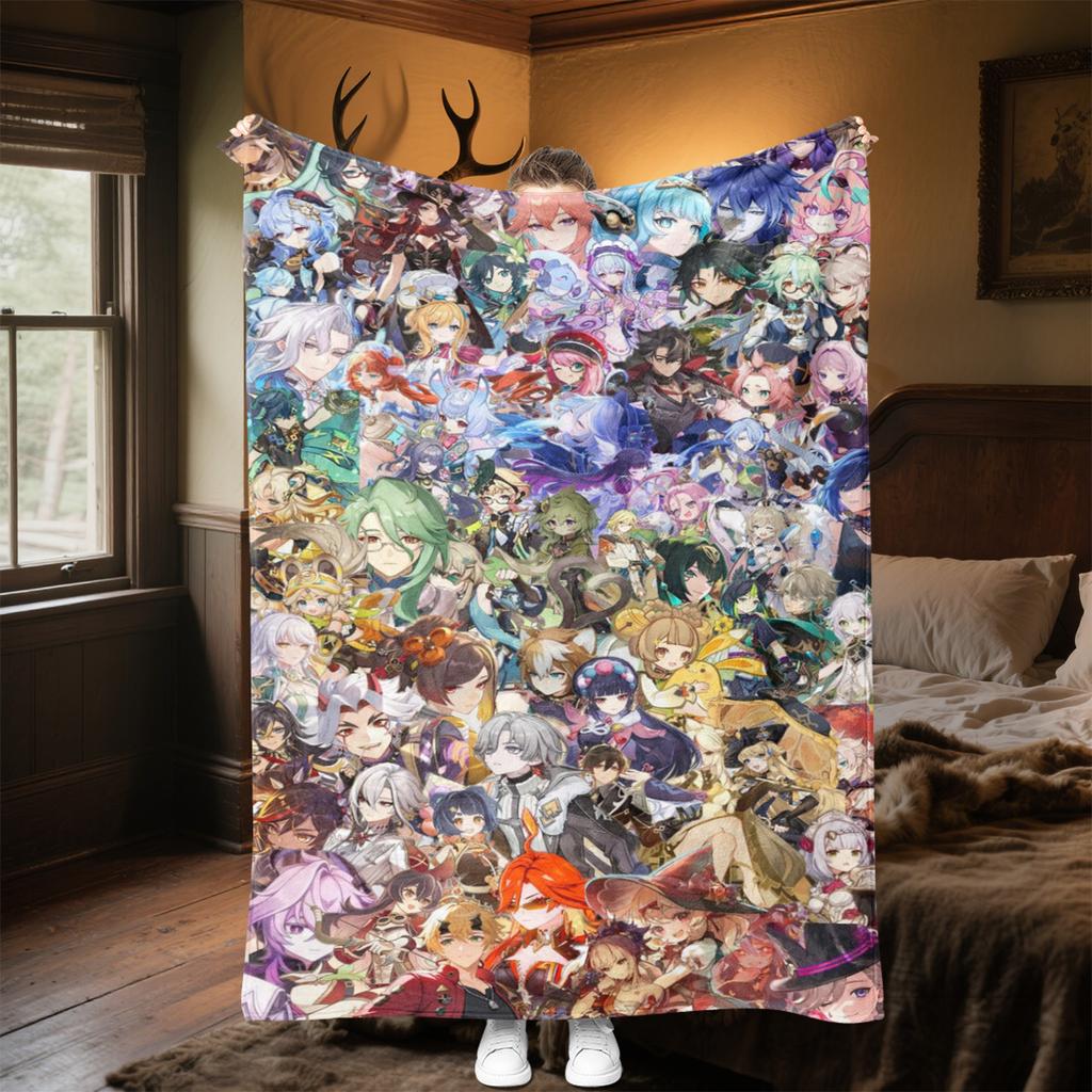 Genshin Heroes  Blanket Soft And Portable All Season Home Bed Sofa Blanket Office Travel Nap Break Warm Blanket