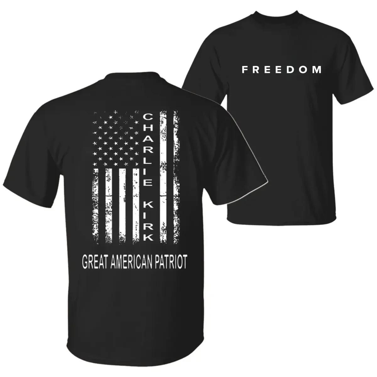 Футболка Charlie Kirk Patriot Tribute с изображением флага США, Мемориала Свободы, молитвы XXXXL