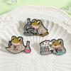 Einzigartige Tierwissenschaftler Frosch Brosche mit Mikroskop Reagenzglas Labor Zubehör Anstecker für Wissenschafts-Liebhaber