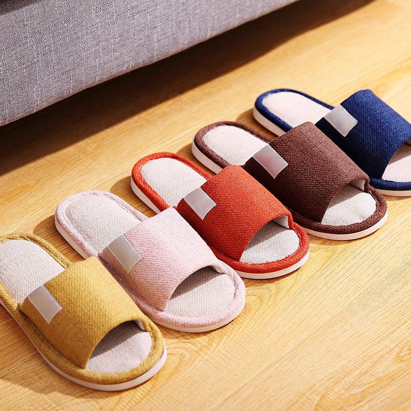 Four Seasons Non-Slip Linen Slippers for Men and Women - Indoor, Wear-Resistant, Comfortable Home Footwear