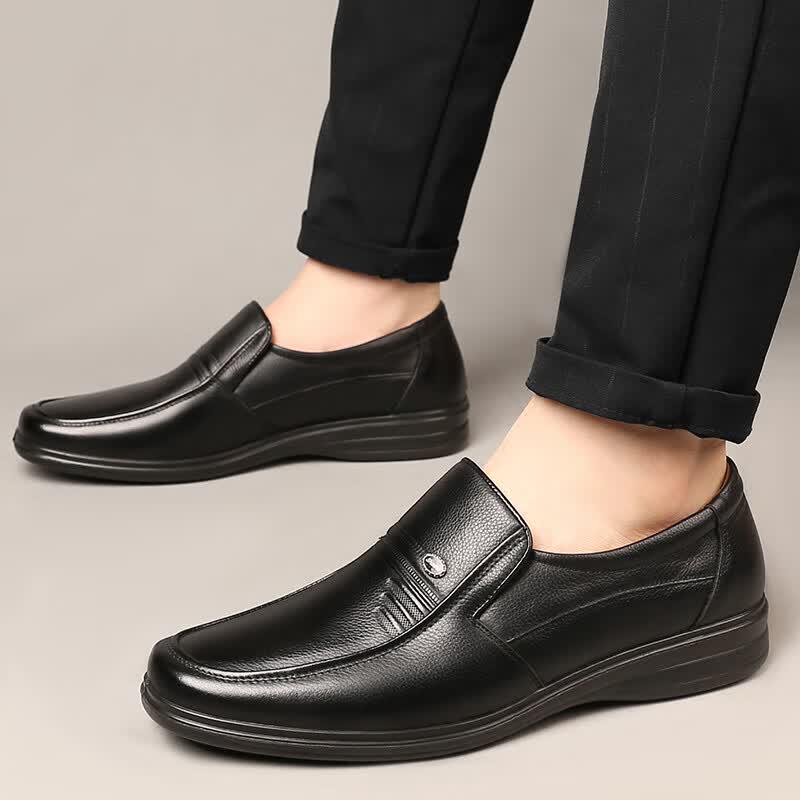 EGCHI Men s First-Layer Cowhide Slip-on Business Casual Leather Shoes JS7588 43