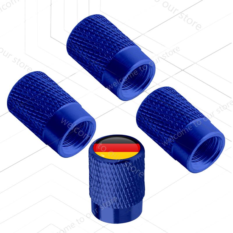 4 Stuks/Set Voor Frankrijk Italië Duitsland Spanje Nationale Tricolore Vlag LOGO Badge Motorfiets Auto Wiel Band Ventieldoppen Bandstamhoezen