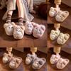Winter Home Warm Baotou Cotton Slippers Girl Heart Cute Plush Bear Soft Bottom Slippers.