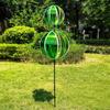 Sparkling Stripe Reflective Garden Pinwheels Rainbow Color With Stakes Windmill Rotating Ball Colorful Film Wind Rotating Sphere