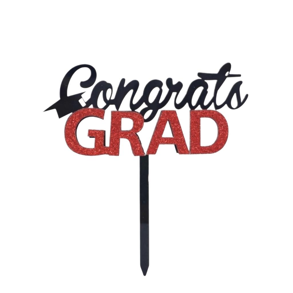 Graduation Party Cake Decoration Card Insertion, College High School Graduation Class Of 2026 Cake Plugin