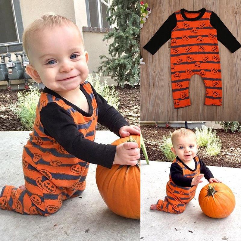 Buy Cute Newborn Baby Boy Halloween Costume Pumpkin Romper Bodysuit