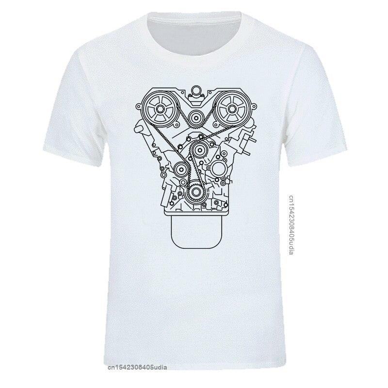 Men Tshirts Cotton Brand New Engine Design T Shirt Black Summer Tee Shirt for Men S