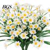Artificial Flower UV-resistant Easy Care Long Stem Greenery Shrub Plant Faux Cemetery Farmhouse Decor Chrysanthemum