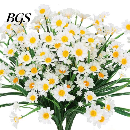 Artificial Flower UV-resistant Easy Care Long Stem Greenery Shrub Plant Faux Cemetery Farmhouse Decor Chrysanthemum
