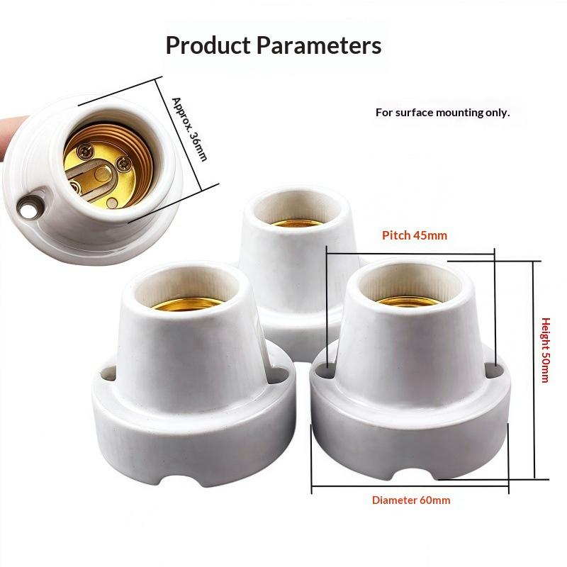 Hot 1PC Lighting Fittings E27 Socket Screw Ceramic Waterproof Explosion-proof Lamp Holder Outdoor Engineering Modified Lamp Base