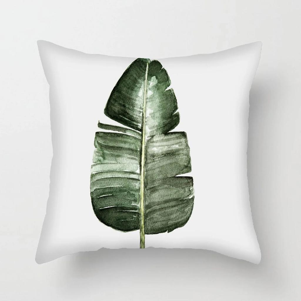 Simple Fresh Leaf Pattern Print Cover Car Sofa Cushion Cover Luxury Home Decoration Cushion Cover