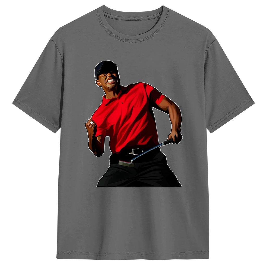Unisex Tigers WWoods Reaction T Shirts Pure Cotton Tops Summer Vintage Short Sleeve TShirt Crew Neck Harajuku Design Tee Shirt