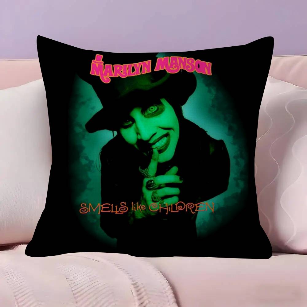 Classic Rock Band M-Marilyn M-Manson Cushion Cover Decorative Pillow Sofa Home Decor case pillow cases