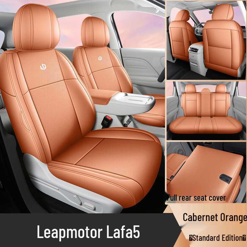 2025 Leap Lafa5 Universal Leather Seat Covers for 5-Seater Vehicles - All-Season, Full Coverage Cushions.