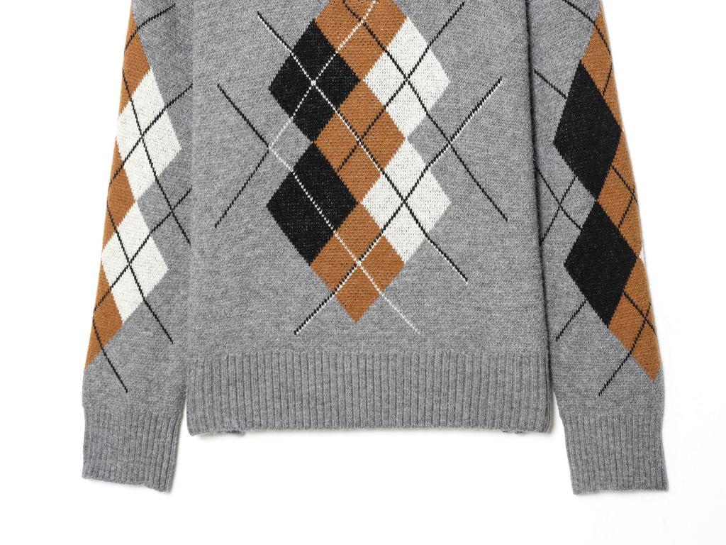 Retro Plaid Polo Collar Sweater - 2026 Autumn/Winter Fashionable Knit Top