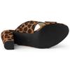 Allegra K Dam Sandaler med Öppen Tå och Blockklack, Leopardtryck, Storlek 27.0cm, Brun