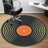 1pc Vinyl Music Office Round Area Rug, Indoor Mat Suitable For Office, Under Office Chairs Bedroom Living Room Home Decor, Room Deco