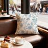 Blue Flower Pattern Cushion Cover Set of  Decorative Short Plush Pillow Covers for Sofa Soft  Cushion Case X Cm