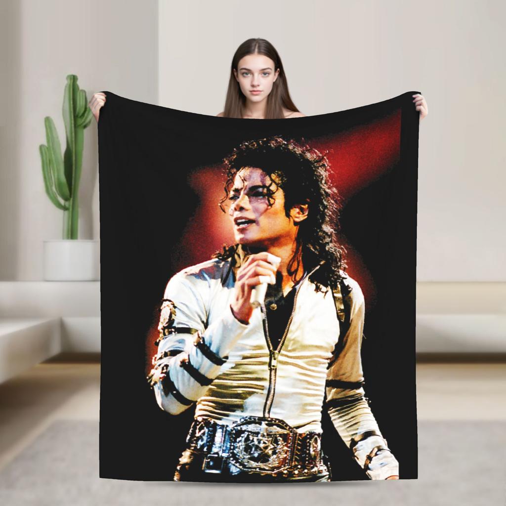 MJ Pop King Blanket Cover Fleece Ultra-Soft Throw Blanket for Bed Bed Rug