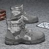 Herren High Top Stiefel Camouflage Trainingsstiefel Schnürung Knöchelhoch Klassische Atmungsaktive Canvas Stiefel für Herren Rutschfeste Wanderschuhe