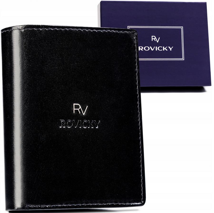 Men's leather wallet equipped with RFID system - Rovicky